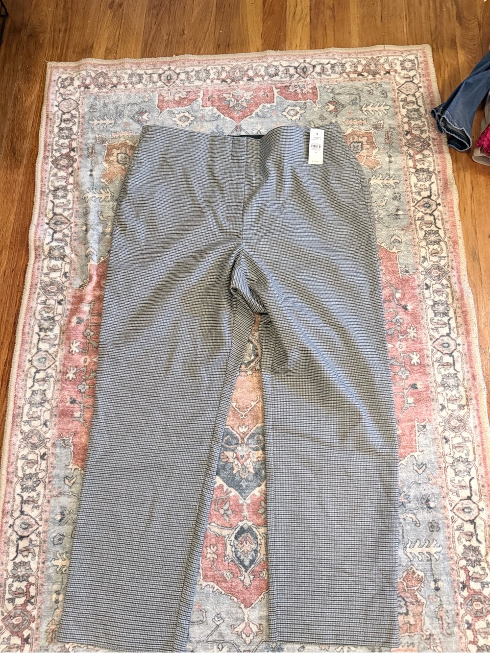 LOFT Gray Patterned Women's Trousers